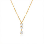 Gold Pear Cut Cubic Zirconia Anti Tarnish Copper Necklace For Women Bulk