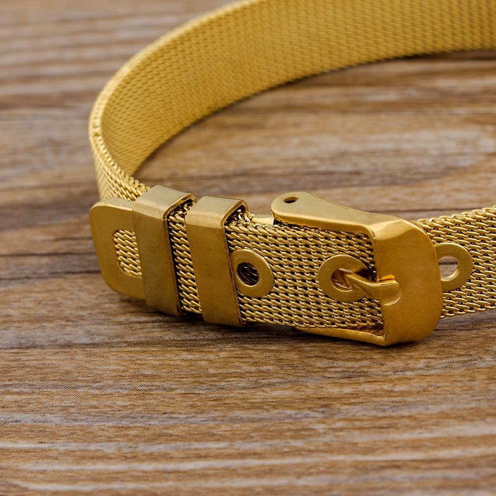 Evil Eye 18K Gold Stainless Steel Watch Strap Mesh Bracelet Women Bulk
