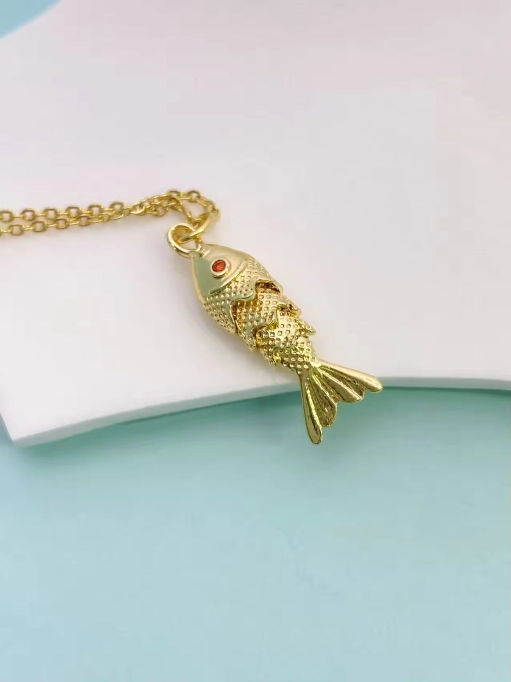 Multi Color Fish Gold Plated Enamel Copper Pendant Chain Women Bulk