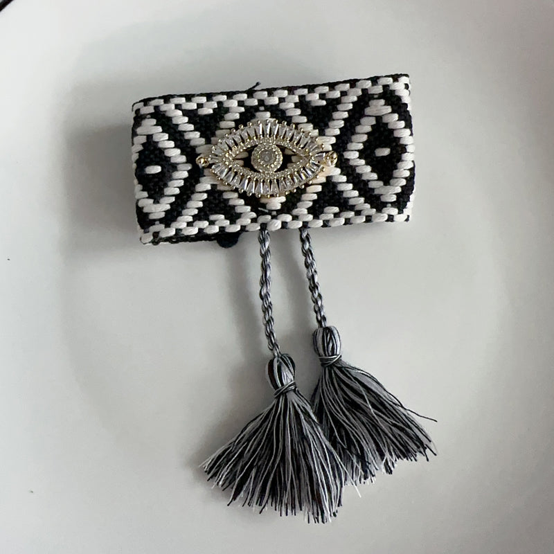 Evil Eye Brown Black Multi Threads Anti Tarnish Bracelet Bulk