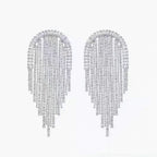 Wholesale Silver Plated CZ Multi-Layer Dangler Earrings for Women