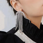 Wholesale Silver Plated CZ Multi-Layer Dangler Earrings for Women