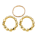 Pebble Glossy 18K Gold Cubic Zirconia Layer Bracelet For Women Bulk
