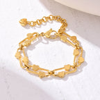 Gold Silver Heart Plain Anti Tarnish Stainless Steel Women Bulk