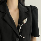 Multi Color Tulip Bloom Gold Silver Plated Enamel Brooch For Women Bulk
