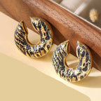 Leopard Gold Plated Enamel Alloy Ear Cuff Earrings For Women Bulk