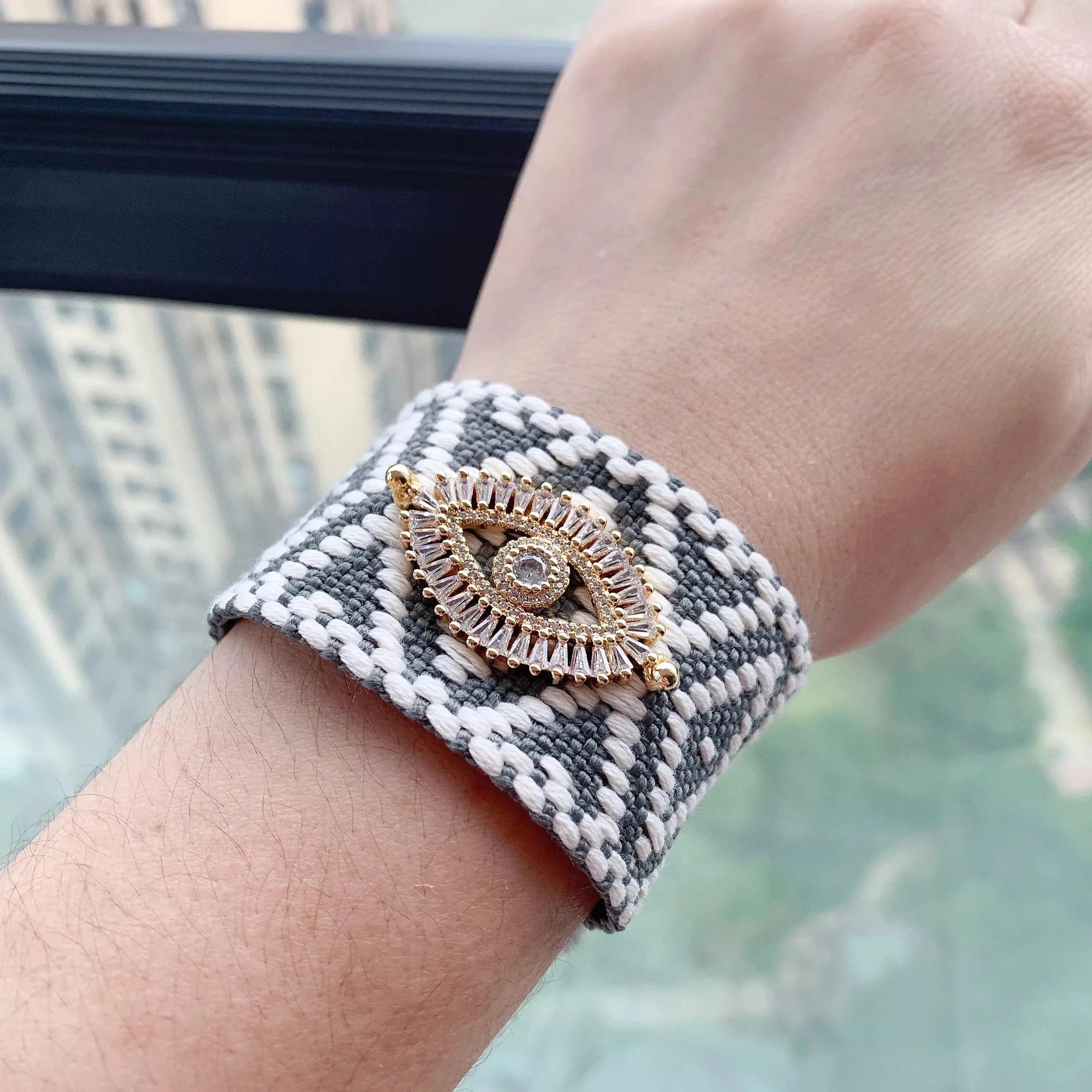 Evil Eye Brown Black Multi Threads Anti Tarnish Bracelet Bulk