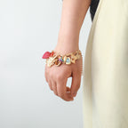 Heart Sun Pearl Enamel Gold Multilayer Charm Bracelet Pack Of 3 Bulk