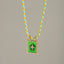 Star Sun Cubic Zirconia 18K Gold Parrot Green Thread Anti Tarnish Necklace Pendant For Women