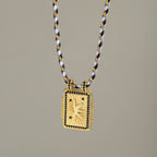 Sun Crystal 18K Gold Black Thread Anti Tarnish Necklace Pendant Bulk