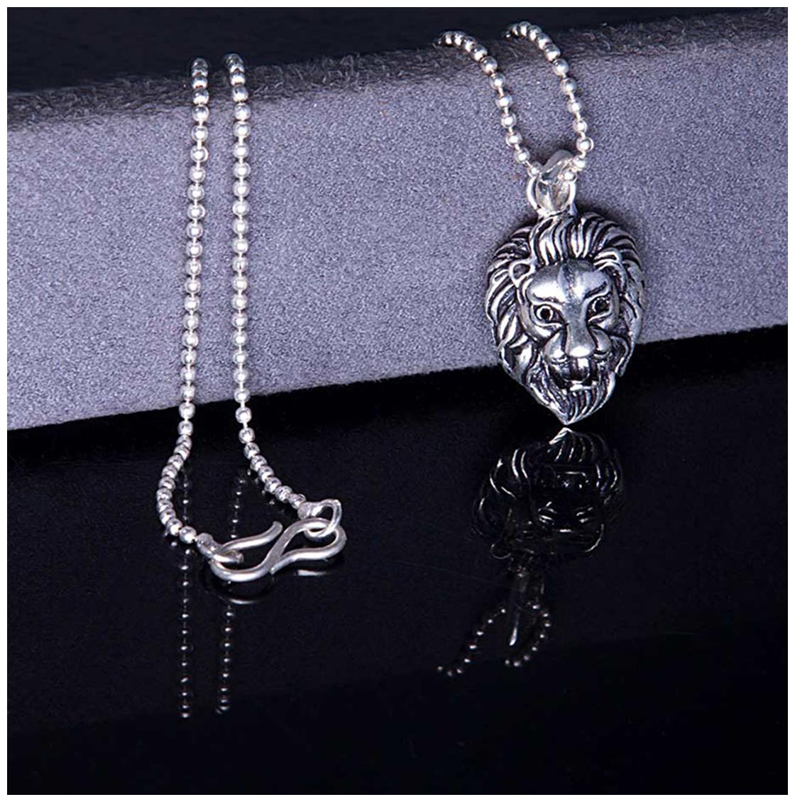Lion Dragon Silver Stainless Steel Gift Pendant Chain Necklace Bulk Main image