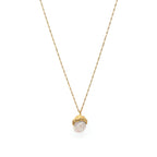 Luxe Mother Of Pearl White 18K Gold Stainless Steel Anti Tarnish Necklace For Women