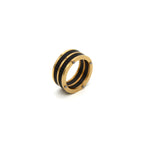 Dual Layer Black 18K Gold Stainless Steel Anti Tarnish Band Ring Bulk