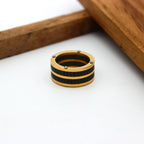 Dual Layer Black 18K Gold Stainless Steel Anti Tarnish Band Ring Bulk