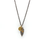 Knife Black 18K Gold Stainless Steel Anti Tarnish Necklace Pendant Chain For Men