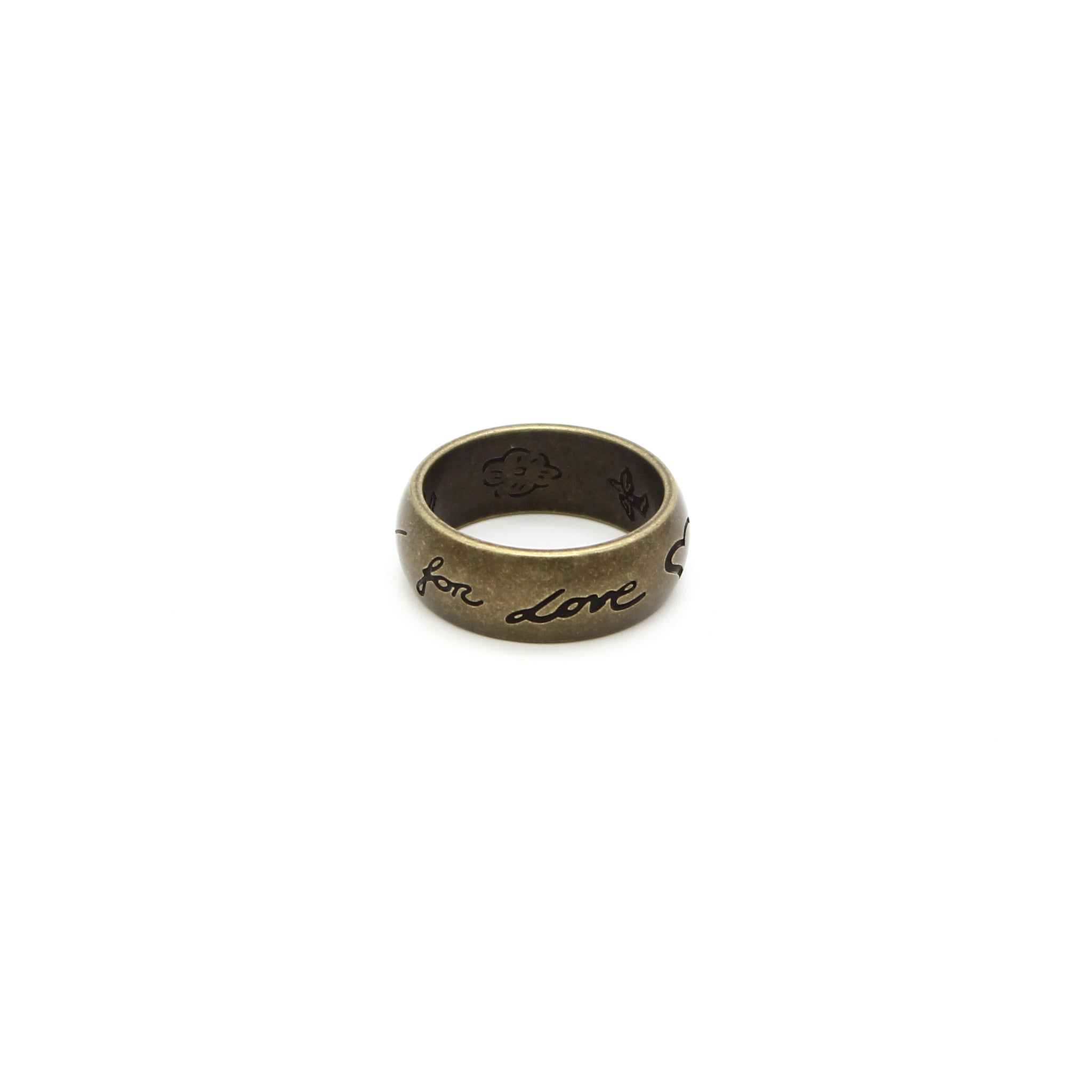 Oxidised Love Heart Brown Copper Brass Anti Tarnish Band Ring Bulk Secondary image