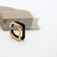 Dual Square Black 18K Gold Stainless Steel Anti Tarnish Ring Bulk