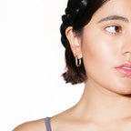 Two Tone Gold Silver Stainless Steel Anti Tarnish Hoop Earring Bulk