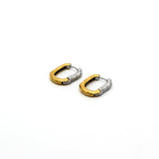 Two Tone Gold Silver Stainless Steel Anti Tarnish Hoop Earring Bulk