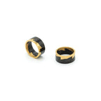 Waves Black 18K Gold Stainless Steel Anti Tarnish Band Ring Women Bulk