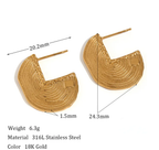 Pacman 18K Gold Stainless Steel Anti Tarnish Hoop Dangler Earring Bulk