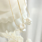 Regina Mother Of Pearl White 18K Gold Stainless Steel Anti Tarnish Necklace Pendant Chain For Women