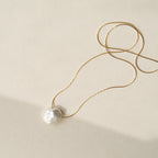 Regina Mother Of Pearl White 18K Gold Stainless Steel Anti Tarnish Necklace Pendant Chain For Women