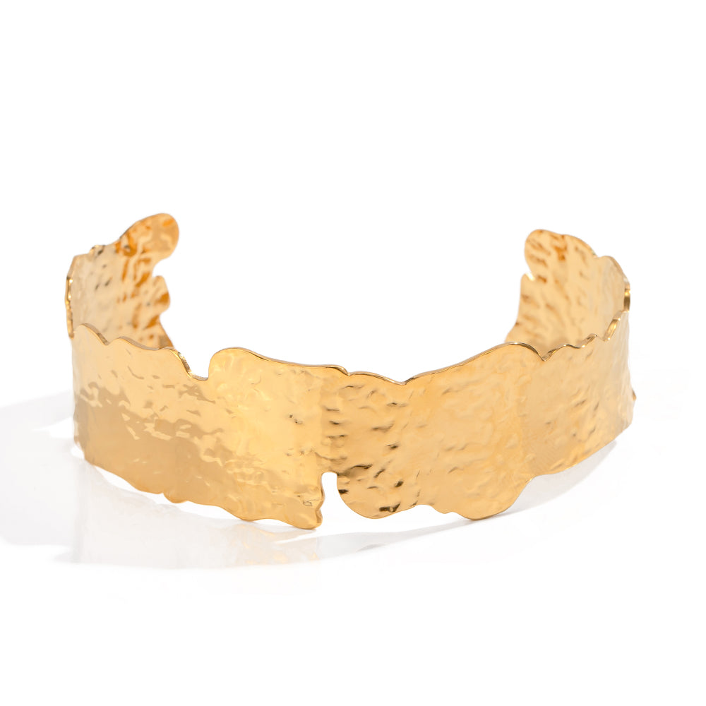 Paper Cut 18K Gold Stainless Steel Anti Tarnish Cuff Bracelet Bulk