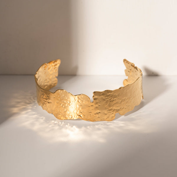 Paper Cut 18K Gold Stainless Steel Anti Tarnish Cuff Bracelet Bulk Secondary image