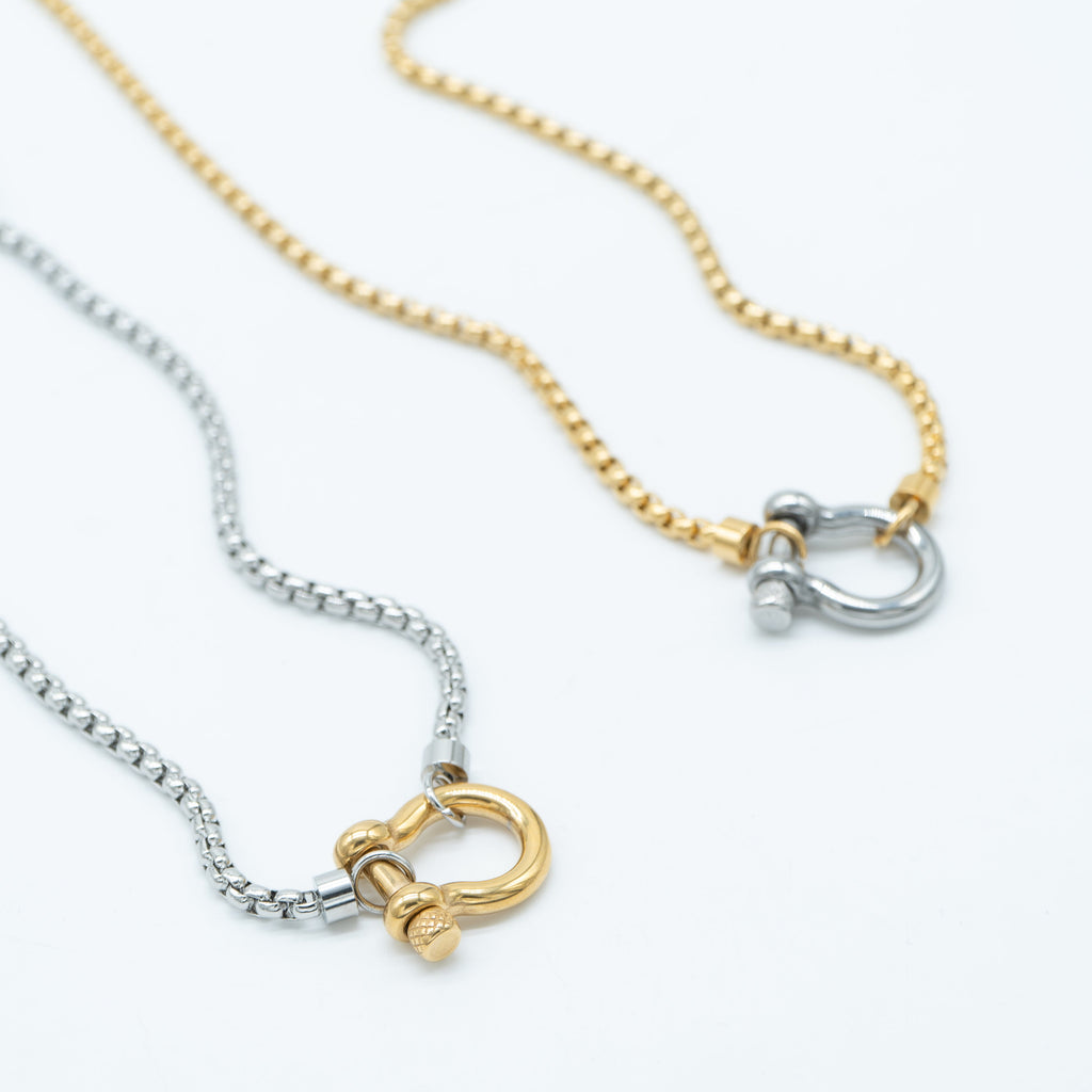 Charm Silver 18K Gold Stainless Steel Anti Tarnish Necklace Pendant Chain For Men