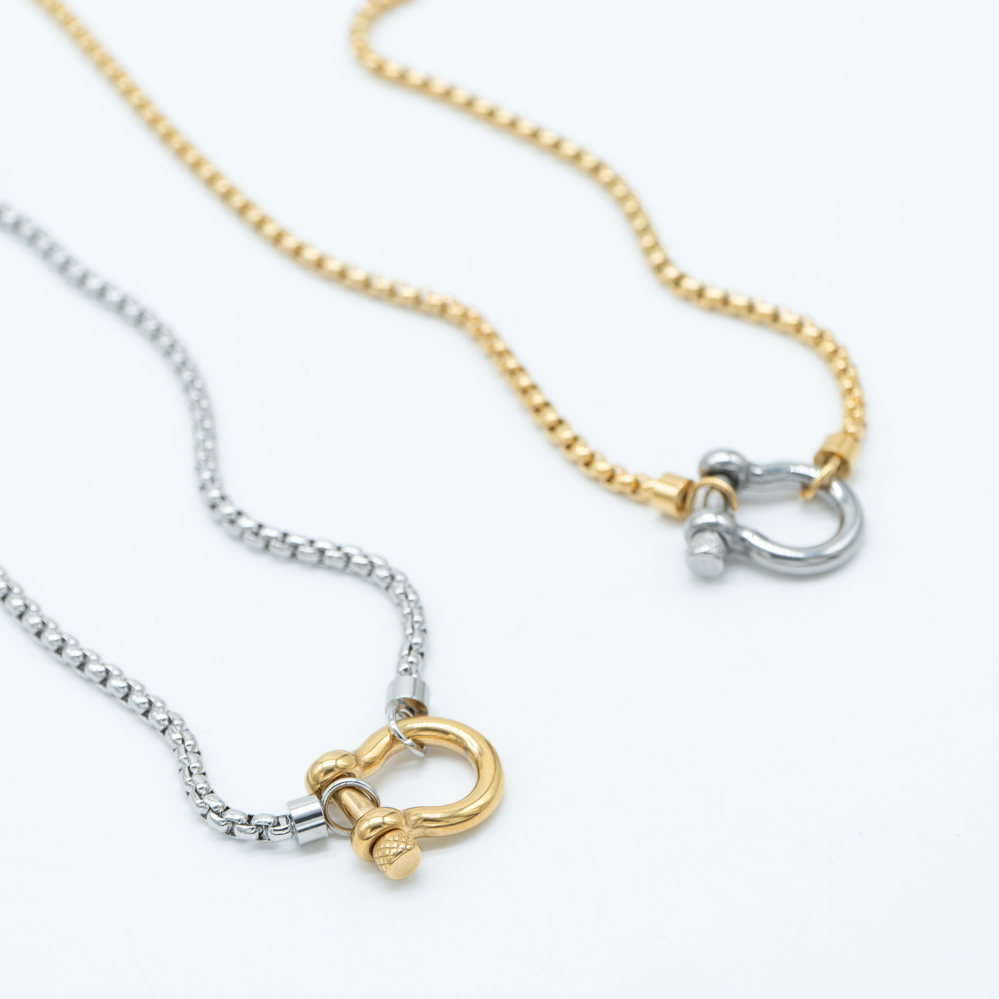 Charm Silver 18K Gold Stainless Steel Anti Tarnish Necklace Pendant Chain For Men