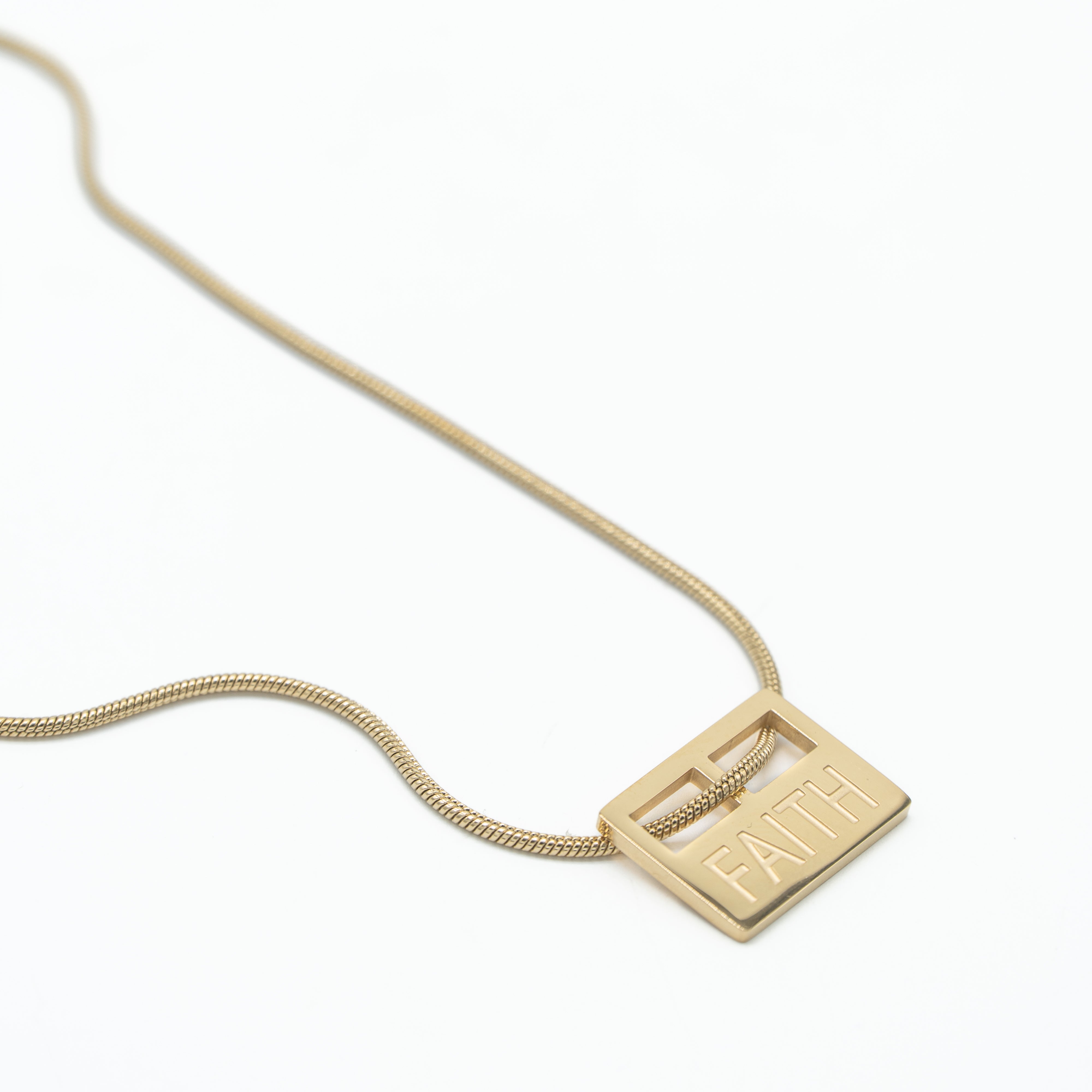 Hope Engrave 18K Gold Stainless Steel Anti Tarnish Necklace Pendant Chain For Women Secondary image