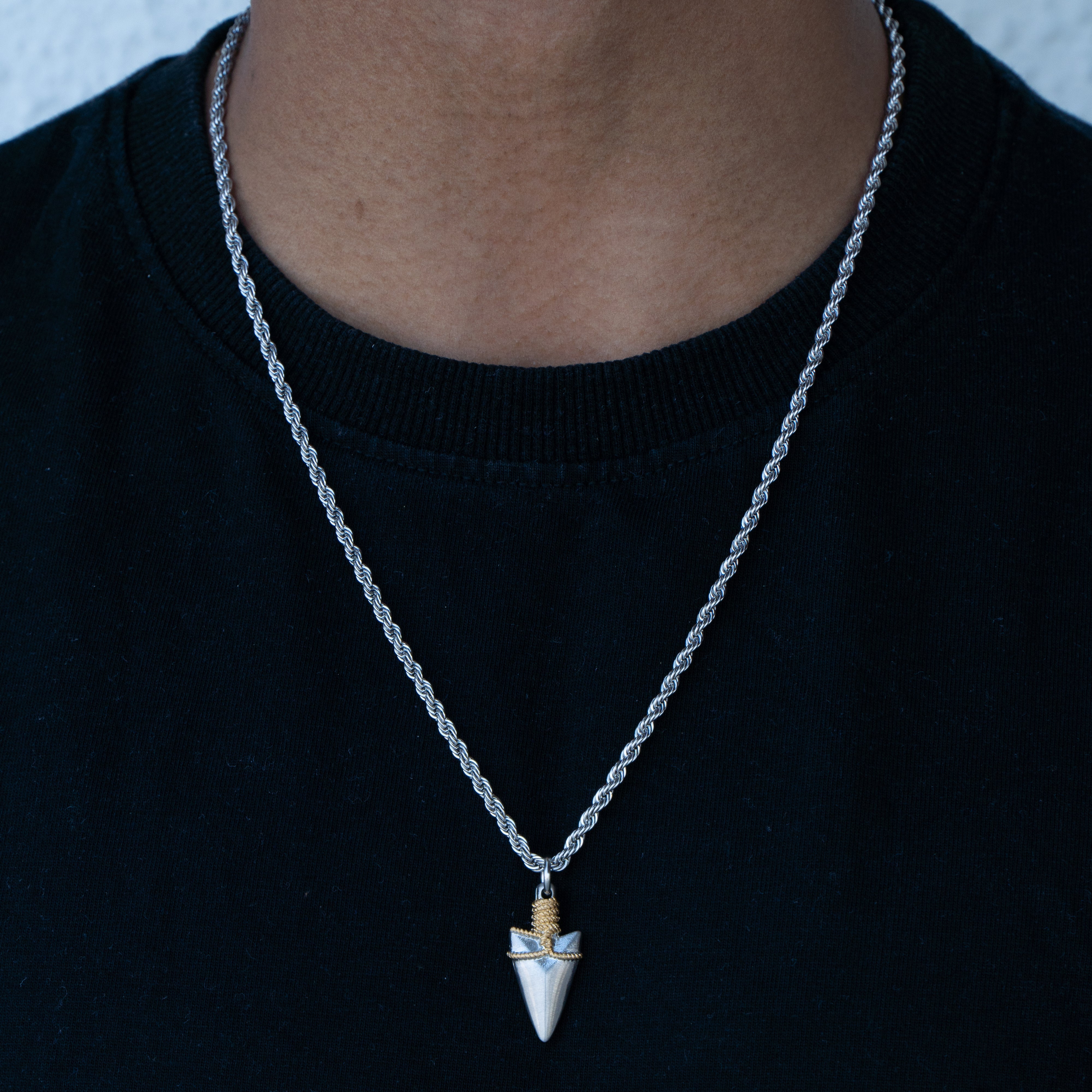 Pierce Silver 18K Gold Stainless Steel Anti Tarnish Necklace Pendant Chain For Men Main image