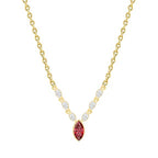 Elegant Marquise Cut Rose Silver Gold Plated CZ Brass Necklace Bulk