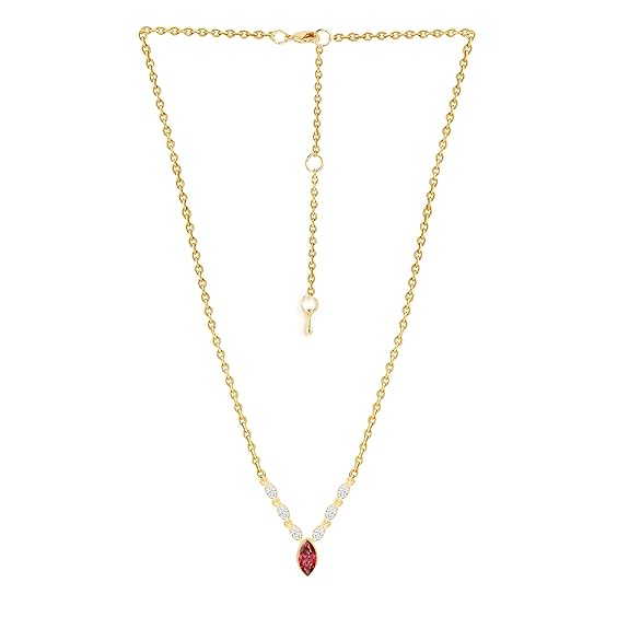 Elegant Marquise Cut Rose Silver Gold Plated CZ Brass Necklace Bulk
