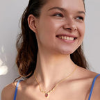 Elegant Marquise Cut Rose Silver Gold Plated CZ Brass Necklace Bulk
