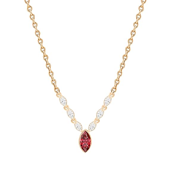 Elegant Marquise Cut Rose Silver Gold Plated CZ Brass Necklace Bulk