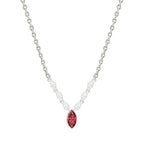 Elegant Marquise Cut Rose Silver Gold Plated CZ Brass Necklace Bulk