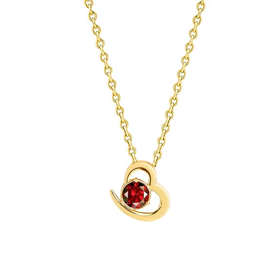 Elegant Heart Design Ruby Red Rose Silver Gold CZ Brass Necklace Bulk