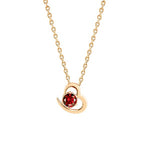 Elegant Heart Design Ruby Red Rose Silver Gold CZ Brass Necklace Bulk