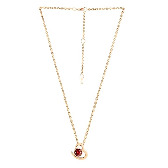 Elegant Heart Design Ruby Red Rose Silver Gold CZ Brass Necklace Bulk