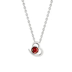 Elegant Heart Design Ruby Red Rose Silver Gold CZ Brass Necklace Bulk