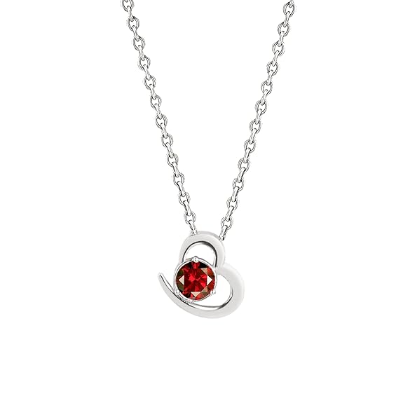 Elegant Heart Design Ruby Red Rose Silver Gold CZ Brass Necklace Bulk
