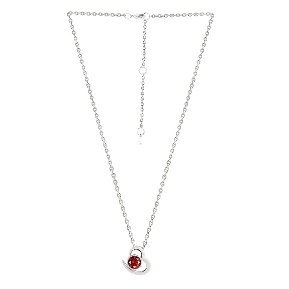 Elegant Heart Design Ruby Red Rose Silver Gold CZ Brass Necklace Bulk