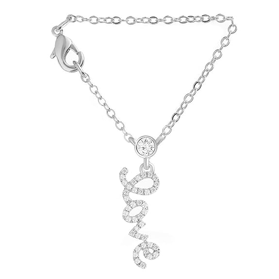 Minimal Love Charm Rose Silver Gold Plated CZ Brass Watch Charm Bulk