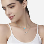 Trendy Layered Arrow Design Rose Silver Gold CZ Brass Necklace Bulk