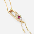 Pink Evil Eye Rose Silver Gold CZ Anti Tarnish Brass Bracelet Wholesale