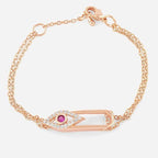 Pink Evil Eye Rose Silver Gold CZ Anti Tarnish Brass Bracelet Wholesale