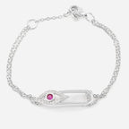 Pink Evil Eye Rose Silver Gold CZ Anti Tarnish Brass Bracelet Wholesale