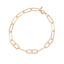 Minimal Design Oval Link Chain Rose Silver Gold CZ Brass Bracelet Bulk